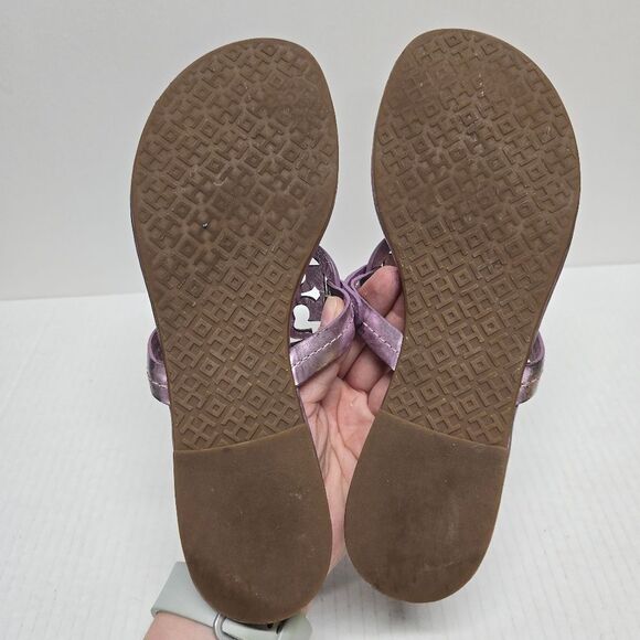 Tory Burch Miller Rosa Mirror Metallic Leather Sandals Size 7 - Picture 7 of 8
